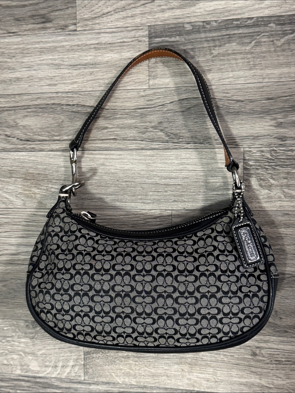 Vintage Y2K era Coach signature canvas miniature C pattern mini hobo